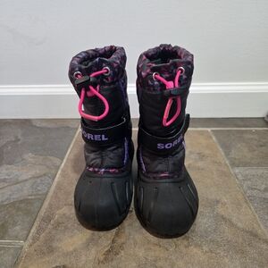 Sorel Kids' Black and Pink Winter Boots